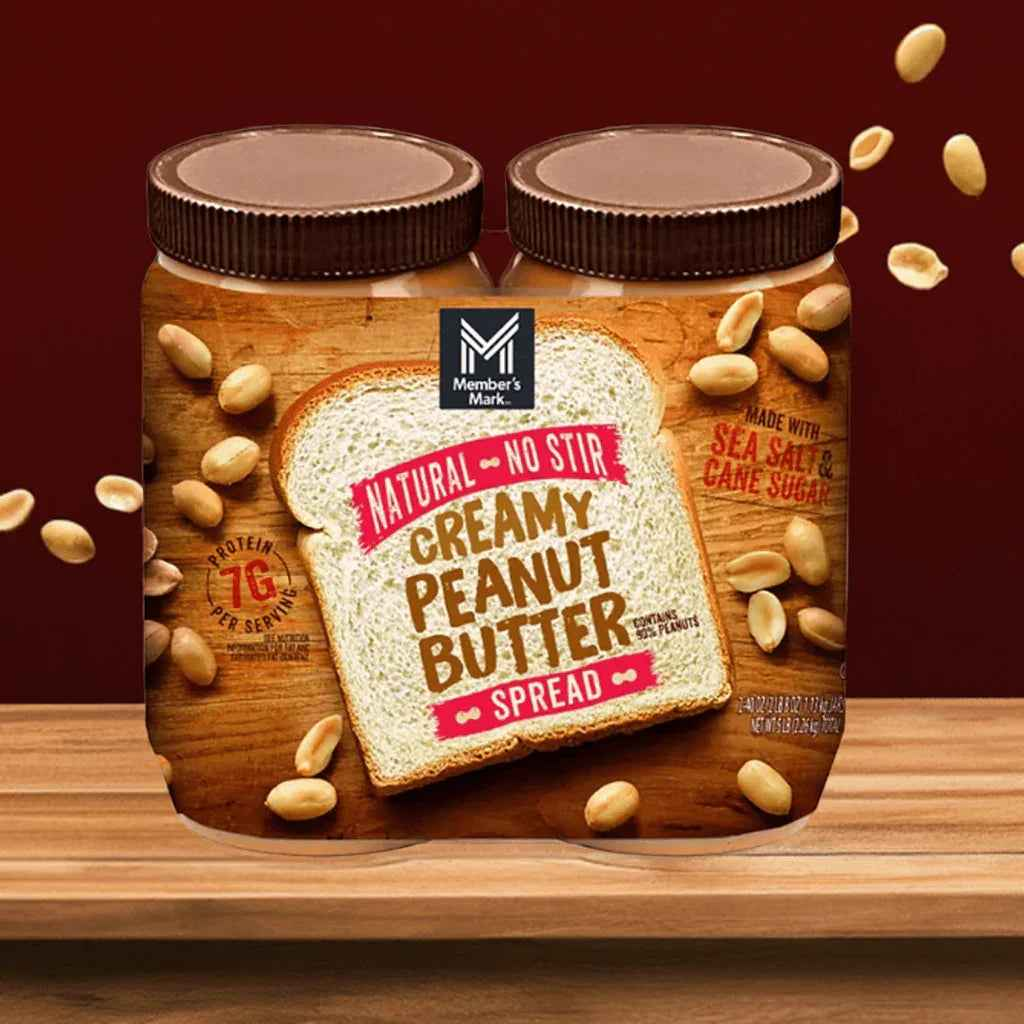 Member's Mark Natural Creamy Peanut Butter, 40 oz., 2 pk.