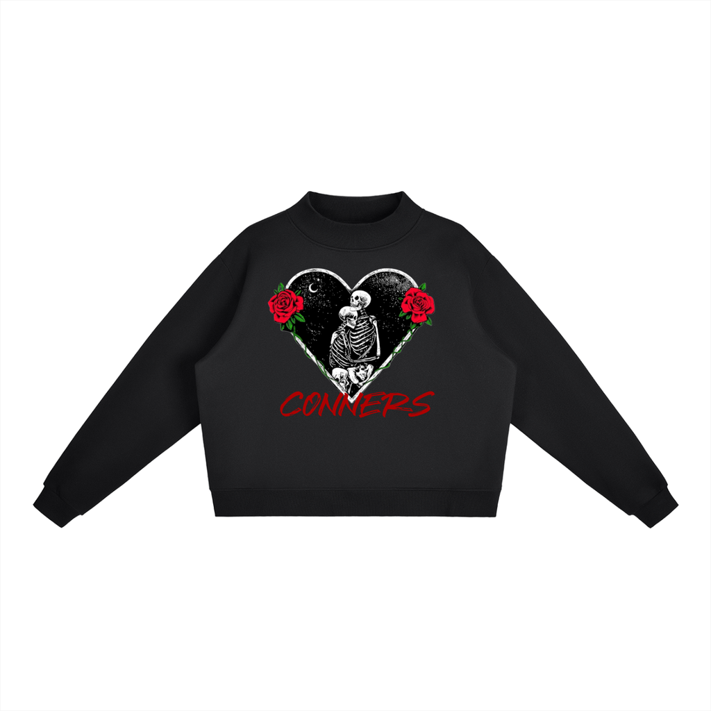 Essential Fleece Mock-Neck Crew Sweatshirt