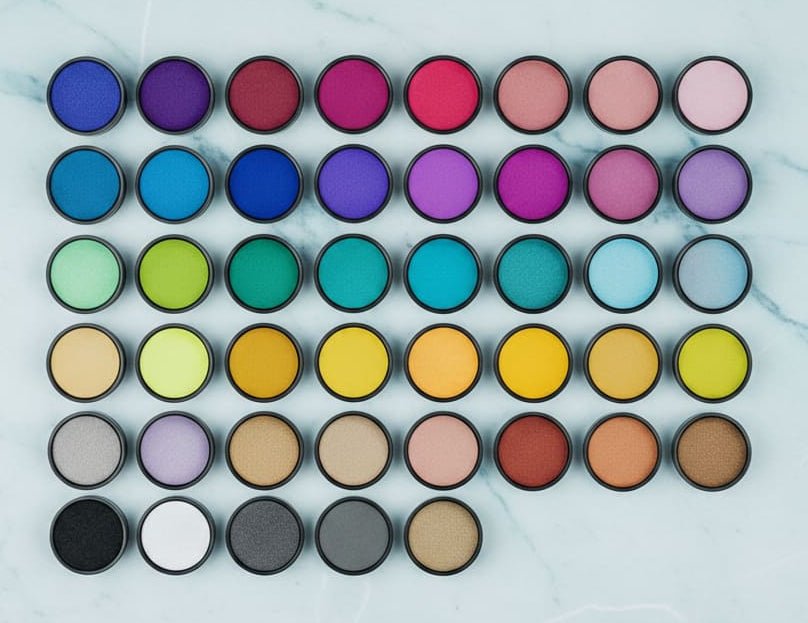 42-Color Ultra-Fine Metallic & Holographic Chrome Mirror Powder Set