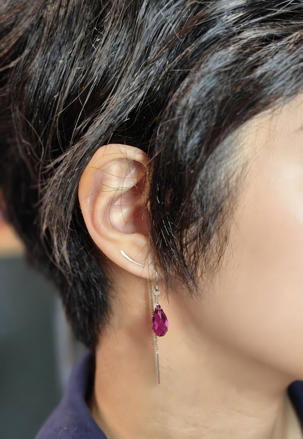 Hand hammered climber earrings