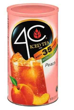 4C Iced Tea Mix, Peach Flavor - 82.6 oz