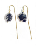 Swarovski crystal skull threader earrings
