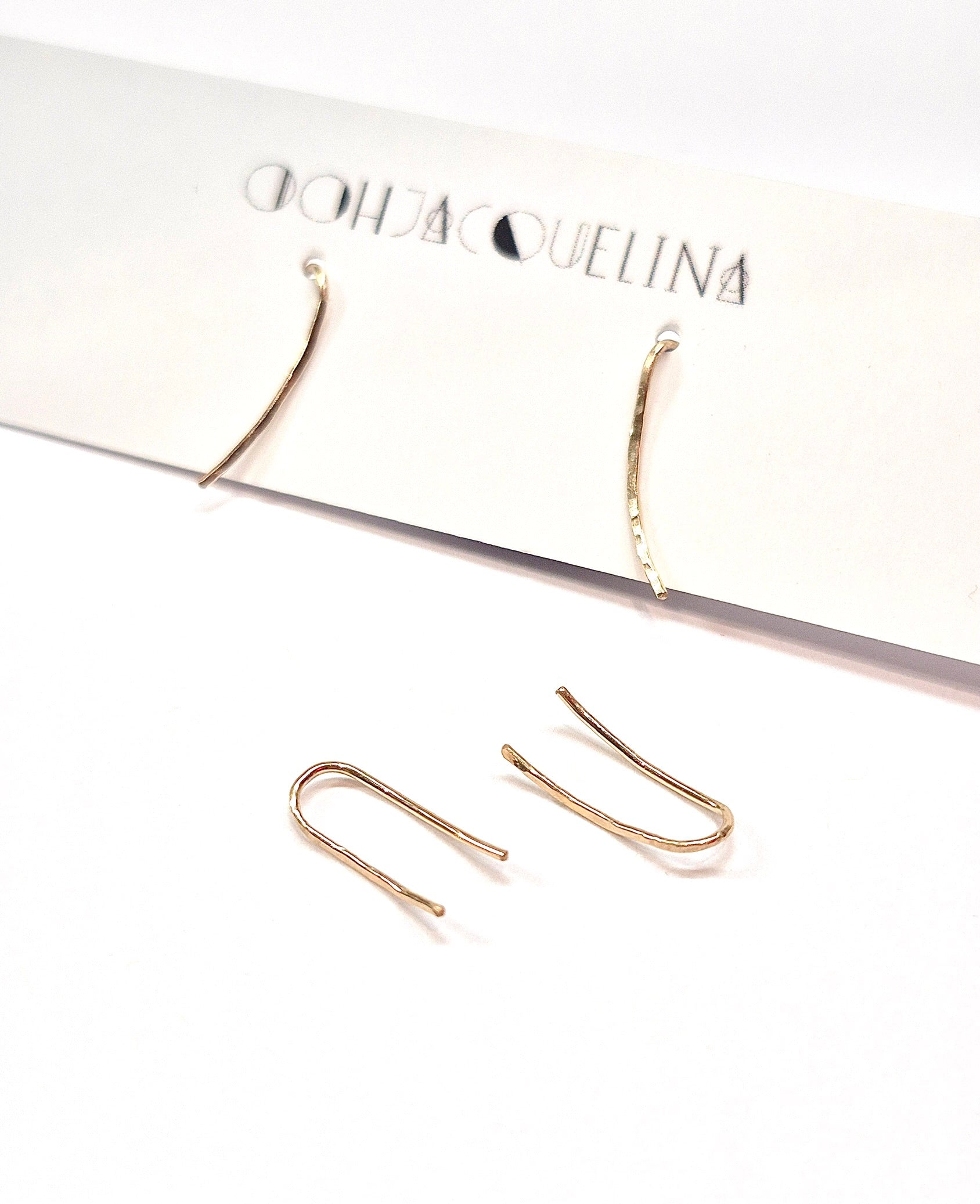 Hand hammered climber earrings