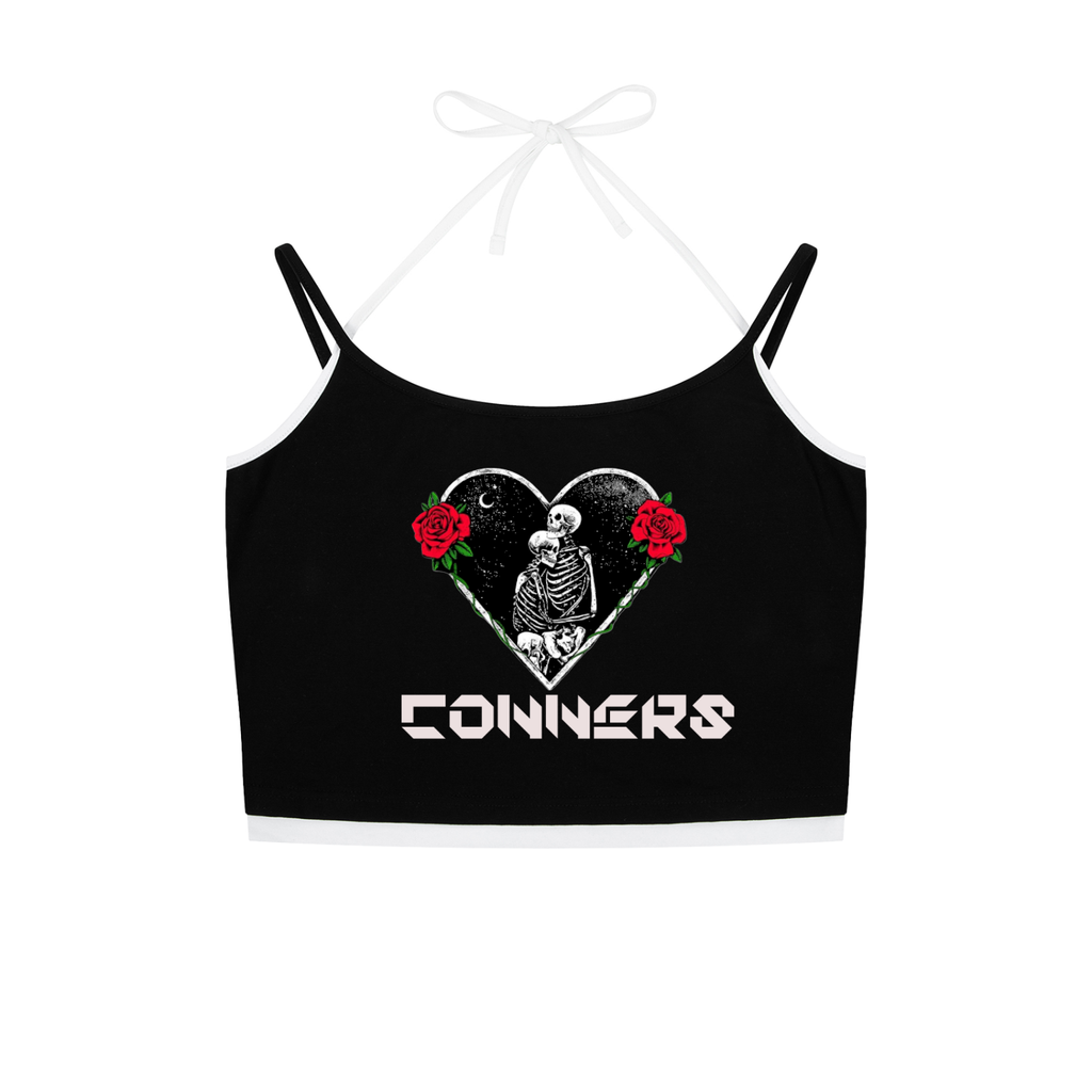 Contrast Binding Halter Tank Top