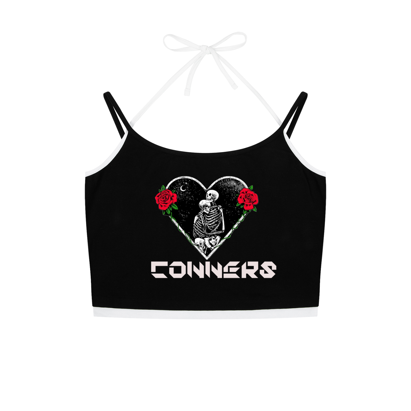 Contrast Binding Halter Tank Top