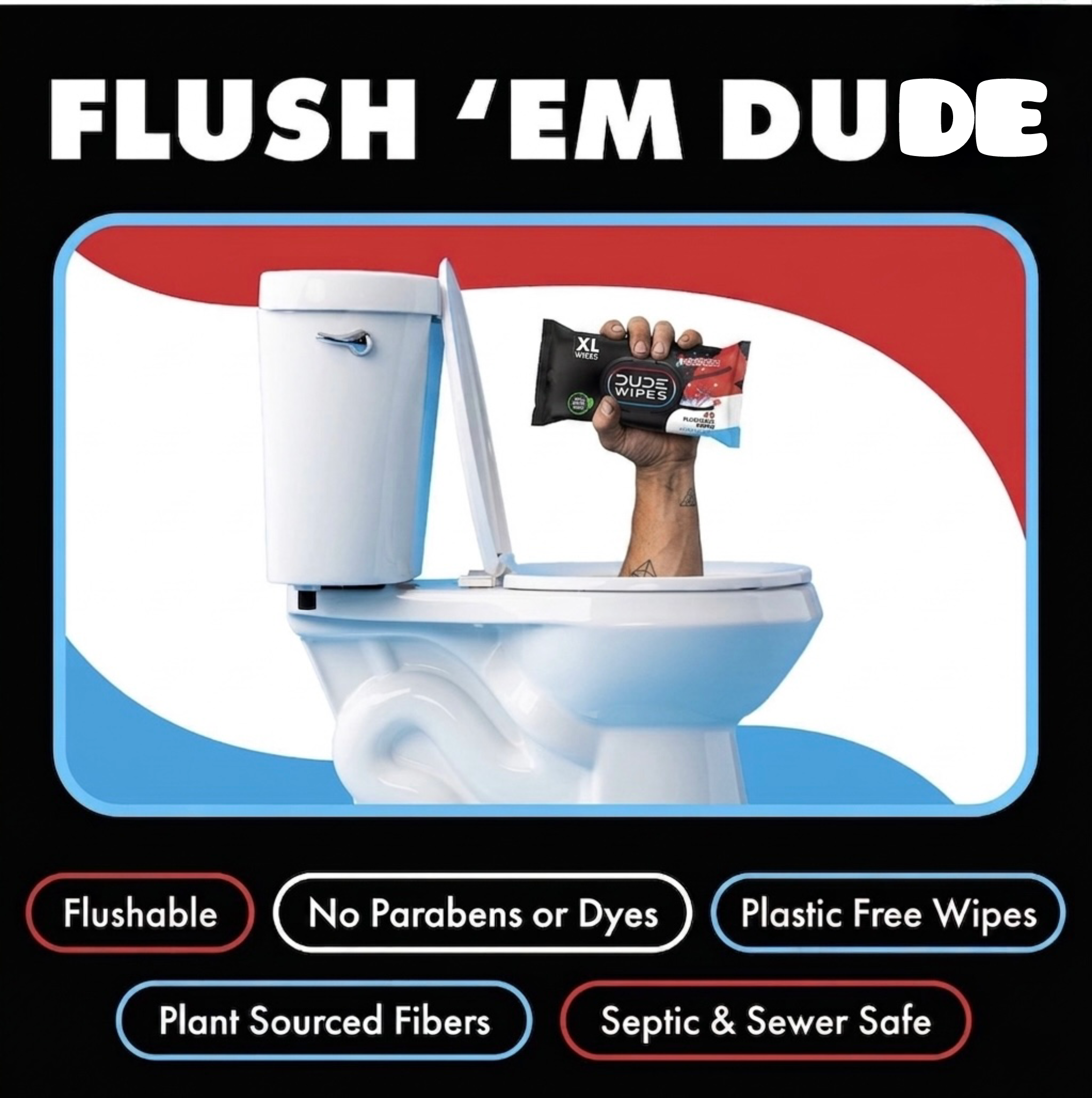 DUDE Wipes XL Flushable Wipes 400ct & 480ct Unscented, mints & Popsicle