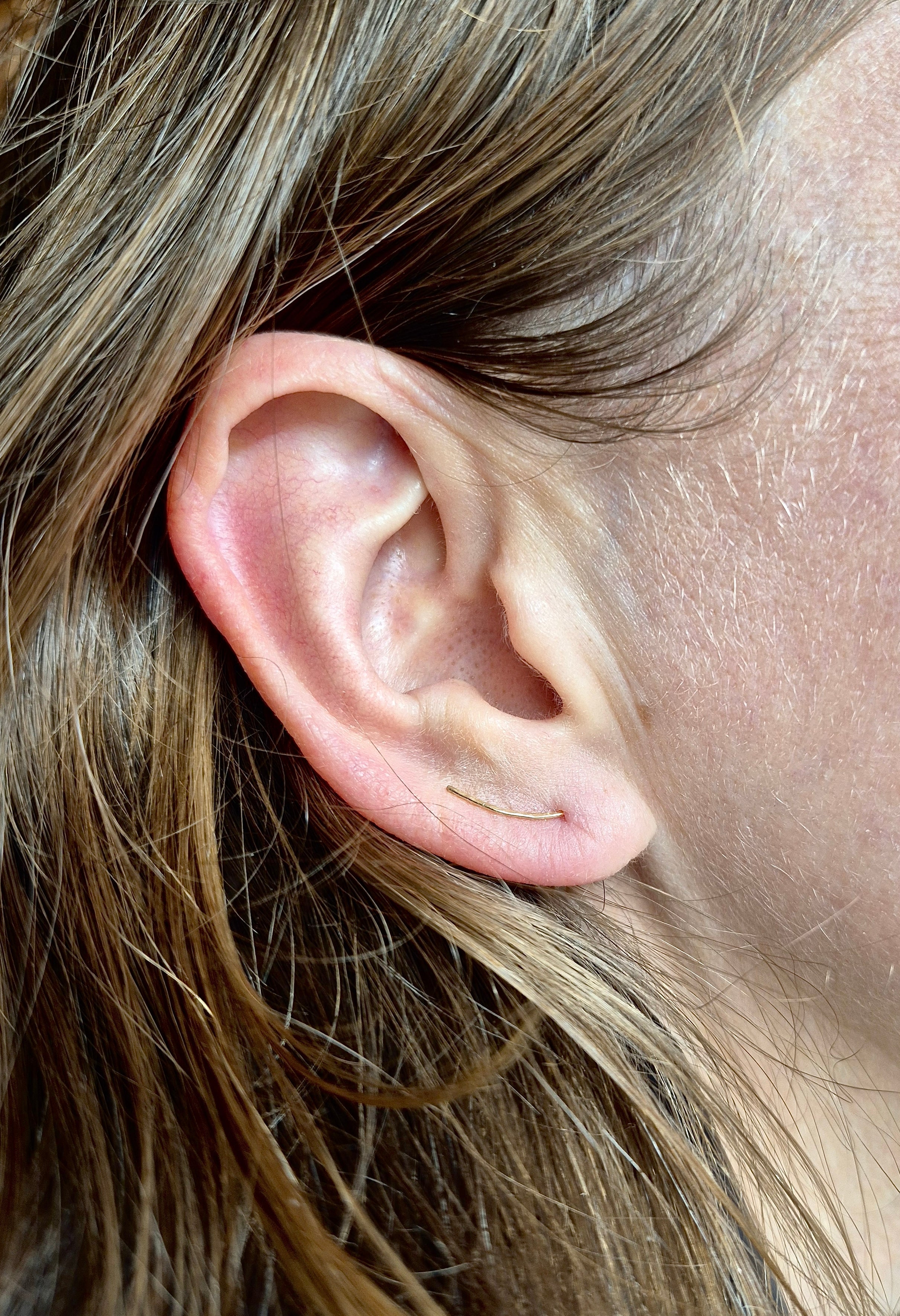 Hand hammered climber earrings