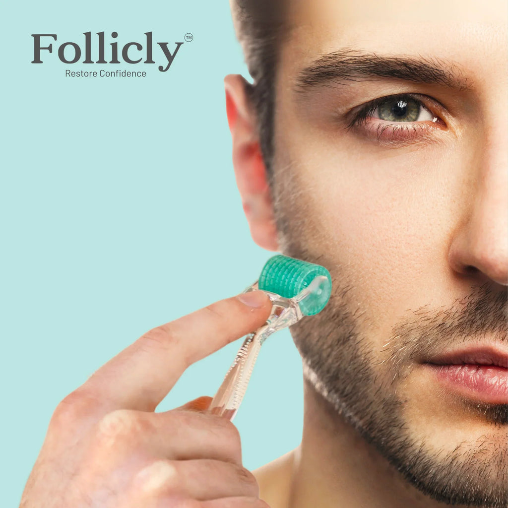 Follicly™ Derma Roller 3-Pack – 192 Authentic Titanium Microneedles (Value Bundle)