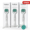 Follicly™ Derma Roller 3-Pack – 192 Authentic Titanium Microneedles (Value Bundle)
