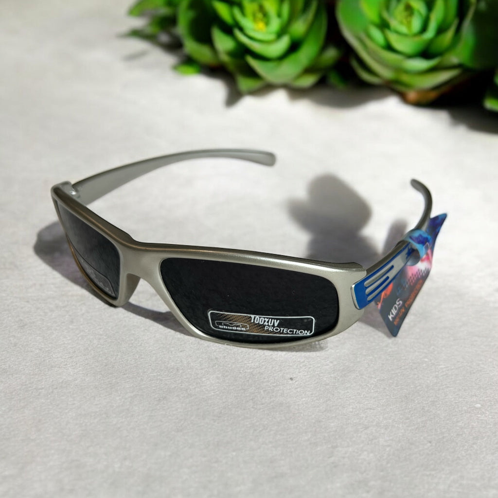 Mountain Shades Kids Jetpack Sunglasses - Ages 4-6 (Silver with Blue)