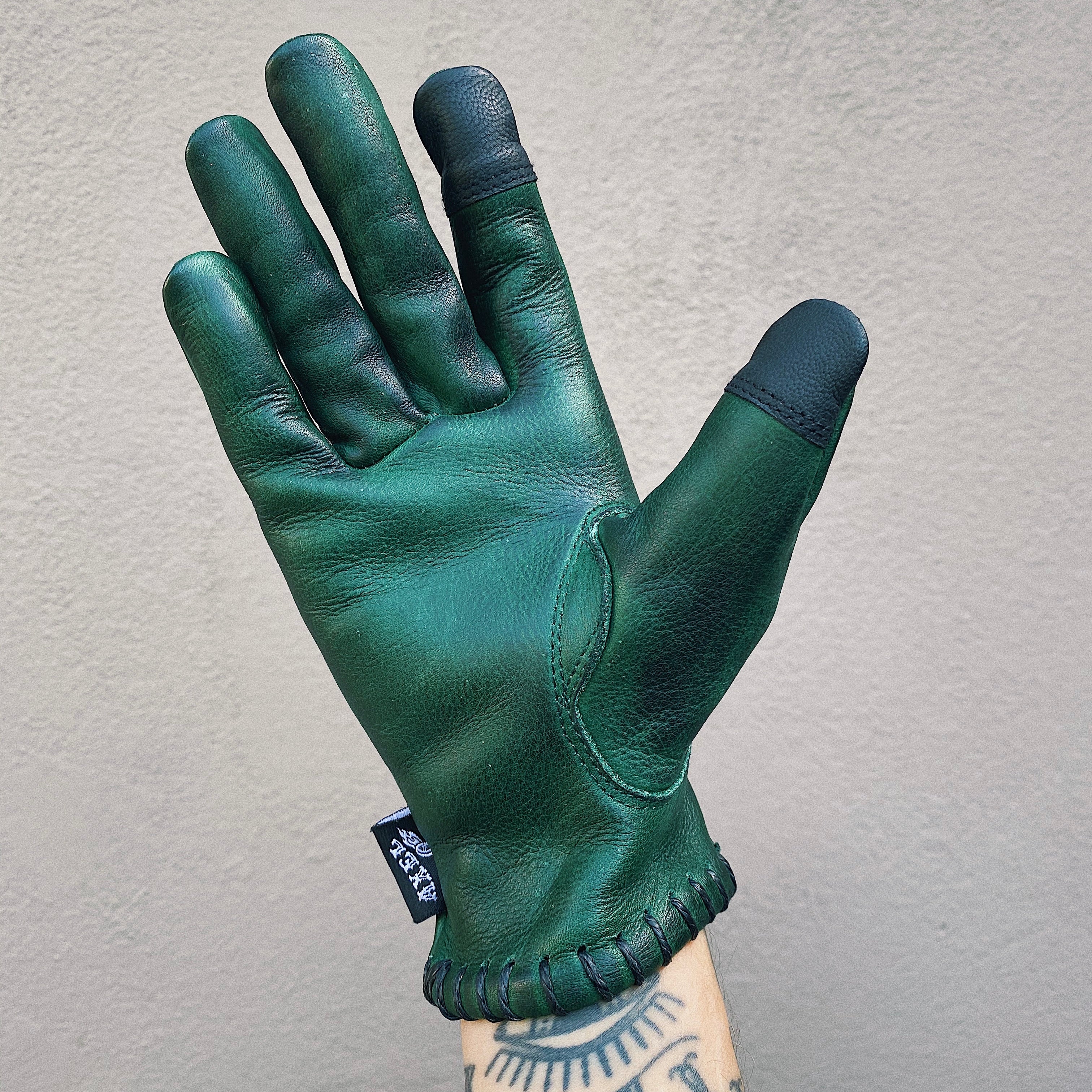 Green Cowhide Gloves