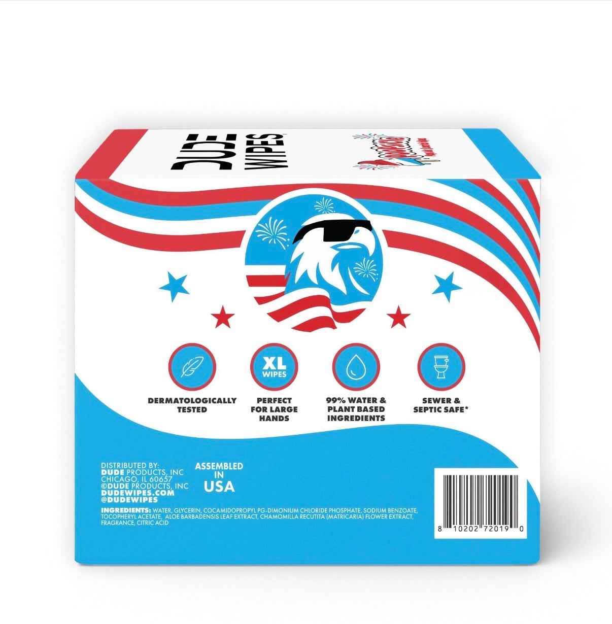 DUDE Wipes XL Flushable Wipes 400ct & 480ct Unscented, mints & Popsicle