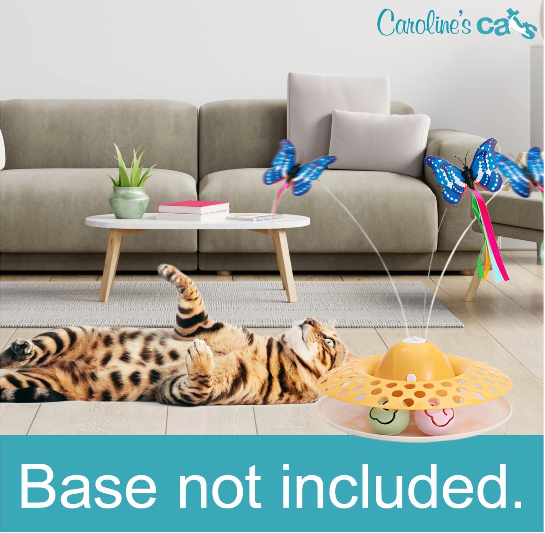 Caroline's Cats Fluttering Butterfly Cat Toy Refill - Replacement Butterflies, Fits All for Paws, Potaroma, Other Brands