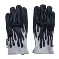 White Flamed Black Motorcycle Gloves