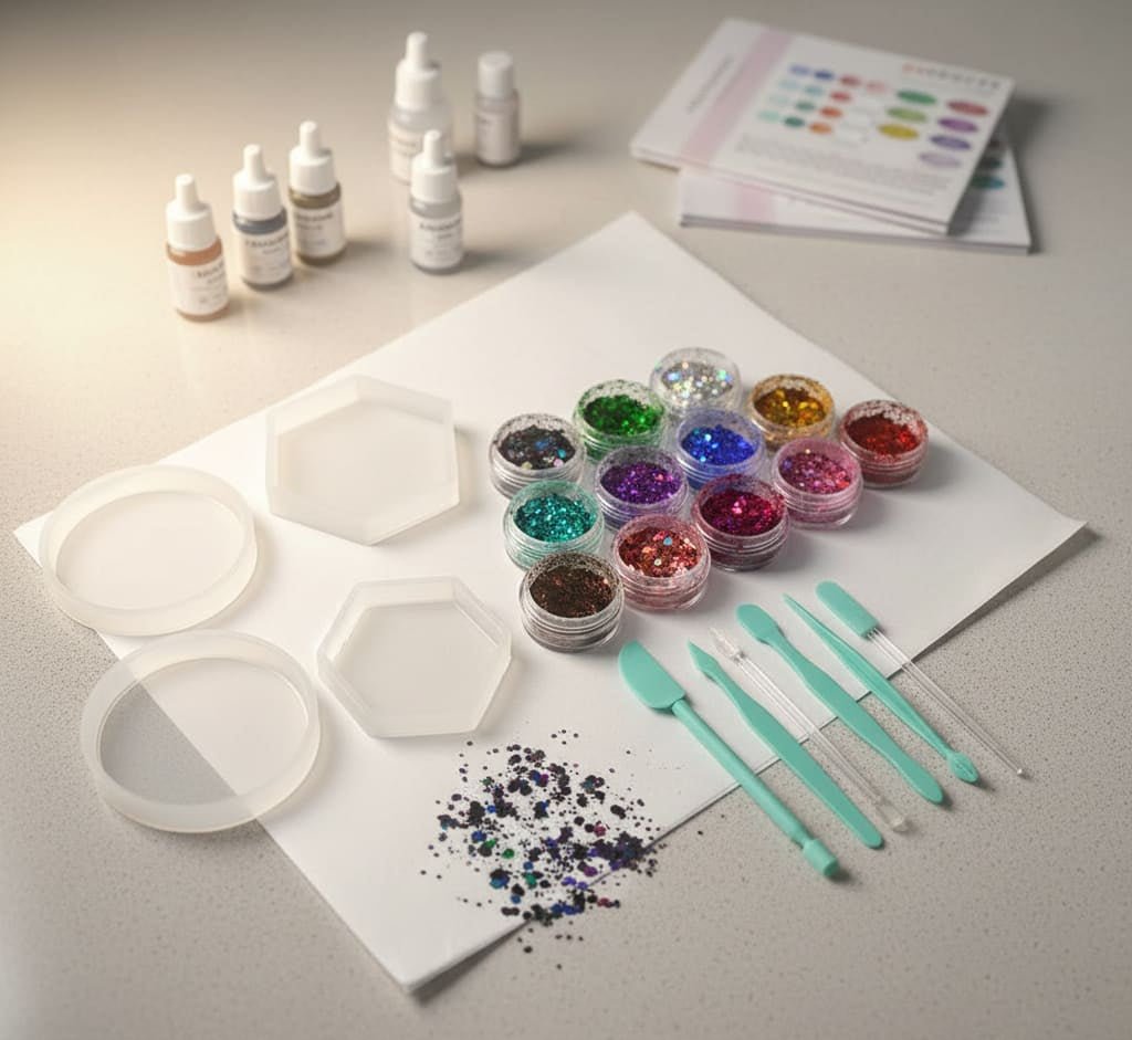 * 12-Color Chameleon Glitter Sample Pack – Iridescent, Color-Shifting, Multi-Size Craft Glitter Set