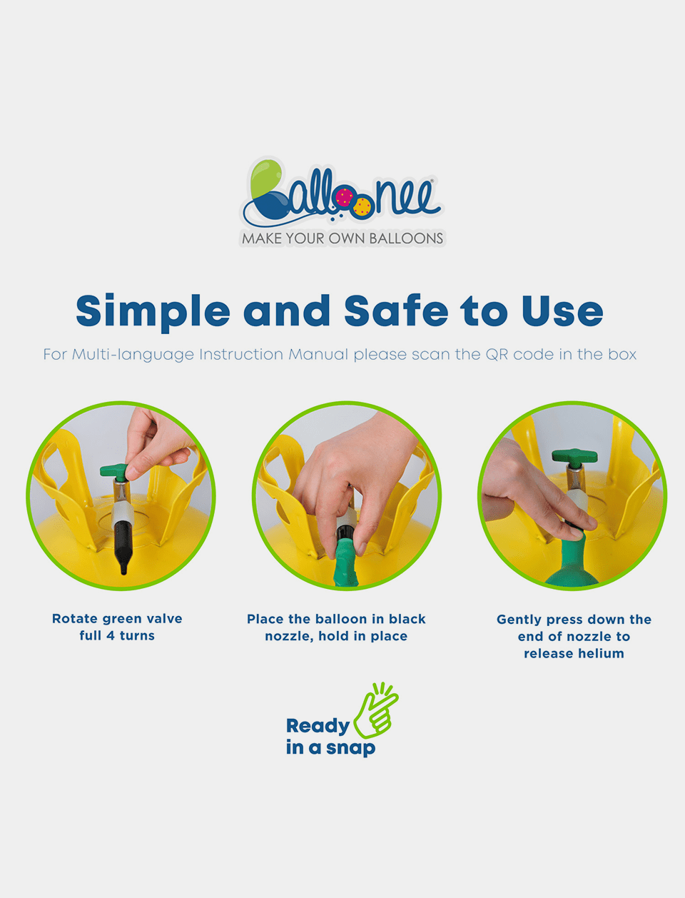 Balloonee Standard Disposable Helium Party Kit - Combo Pack of 2