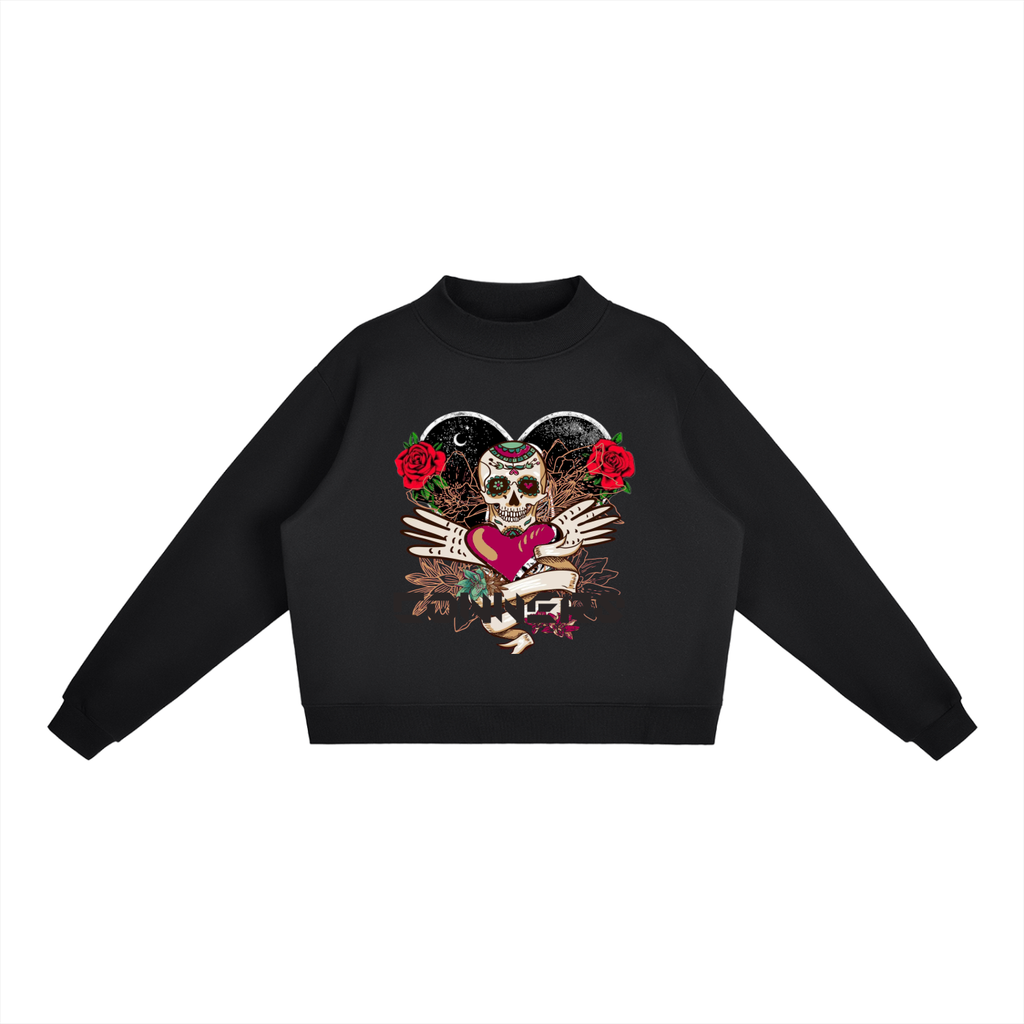 Essential Fleece Mock-Neck Crew Sweatshirt