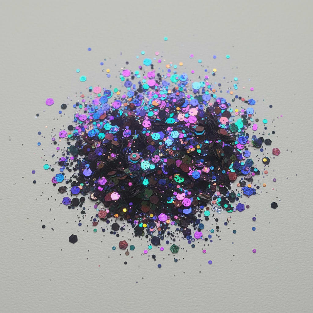 * 12-Color Chameleon Glitter Sample Pack – Iridescent, Color-Shifting, Multi-Size Craft Glitter Set