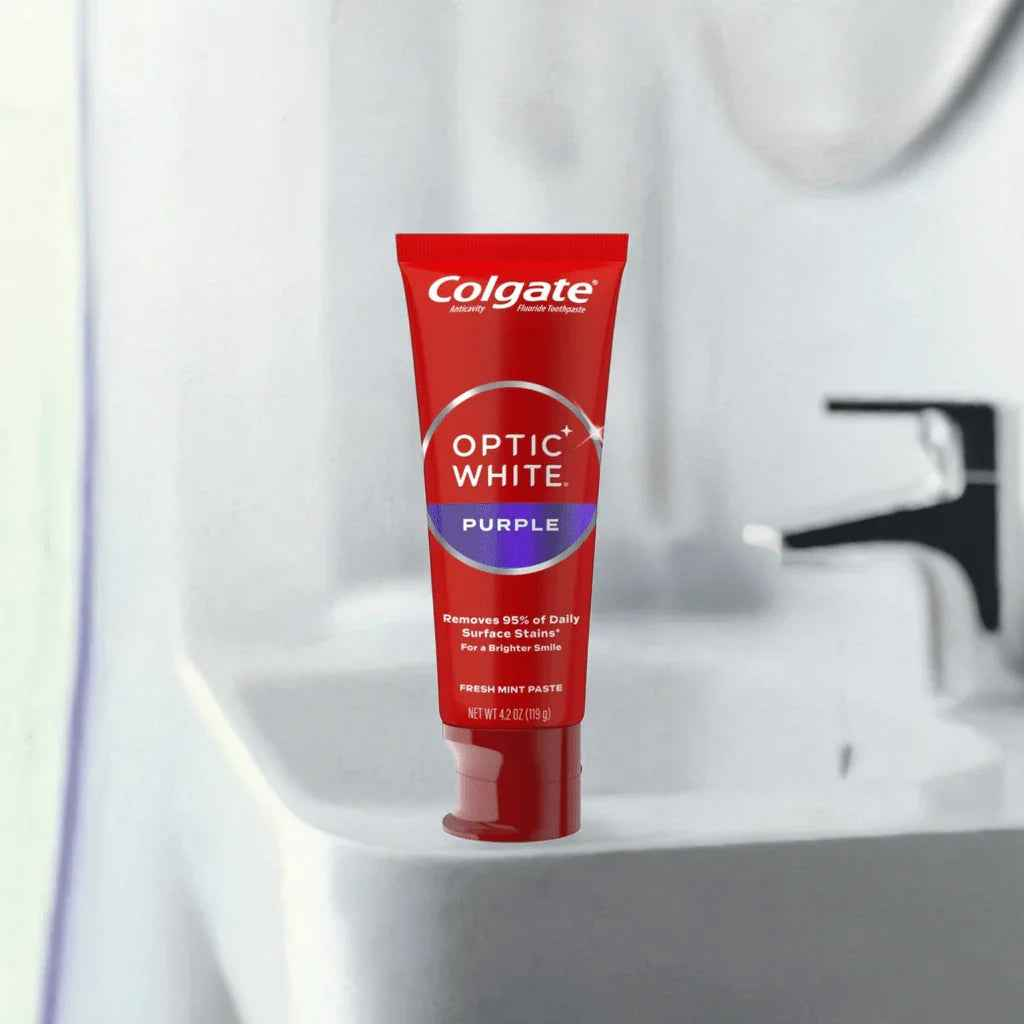 Colgate Optic White Purple Toothpaste 4.2 oz 4 pk