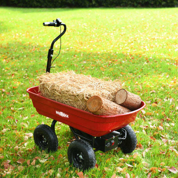 wheelbarrow electric Hassle-free assemble: this utility cart's durable steel frame is easy to Assemble while the sturdy poly tub is easy to clean and rust-resistant electric garden cart