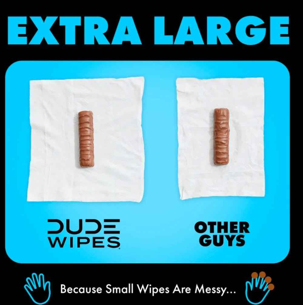 DUDE Wipes XL Flushable Wipes 400ct & 480ct Unscented, mints & Popsicle