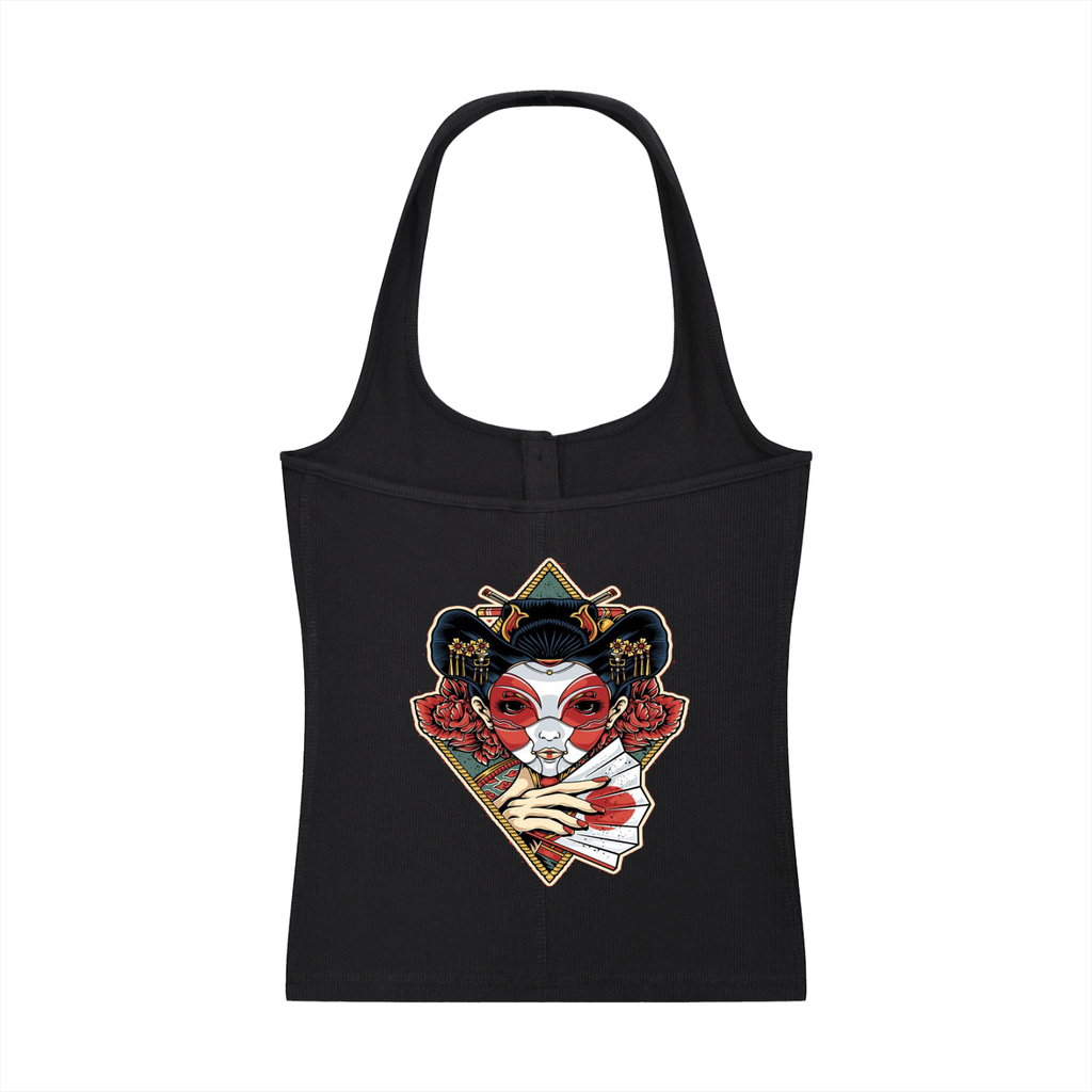 Women's Ribbed Henley Tank Top