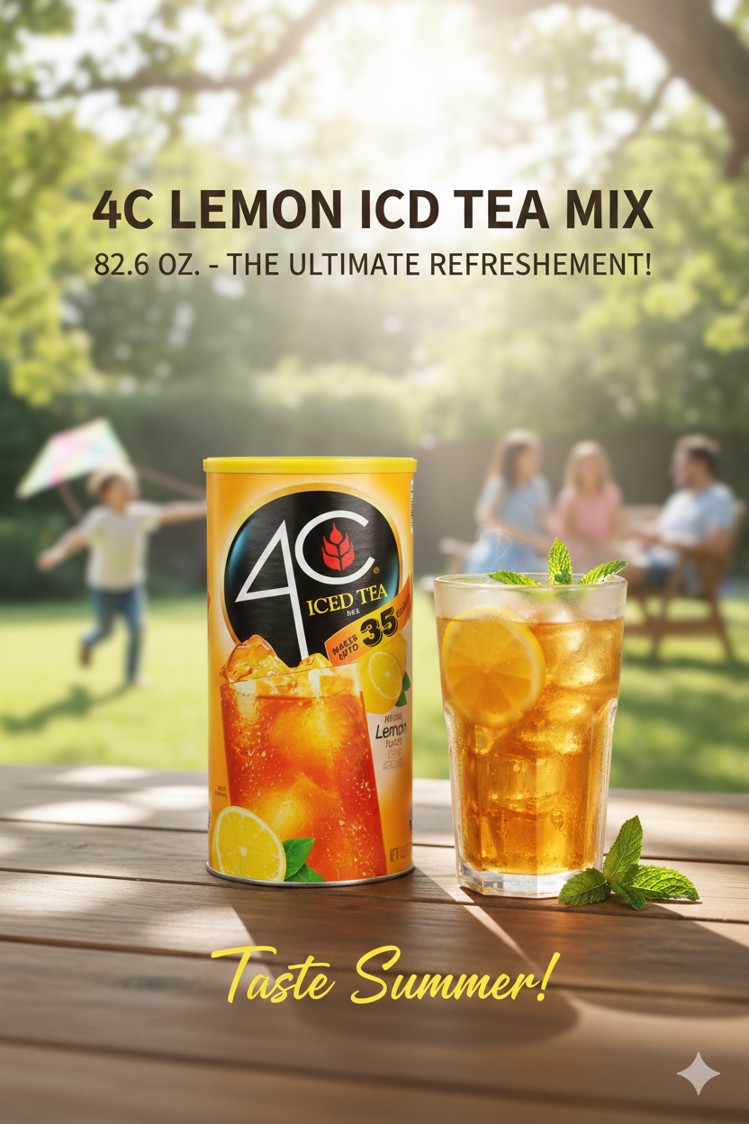 4C Iced Tea Mix, Peach Flavor - 82.6 oz